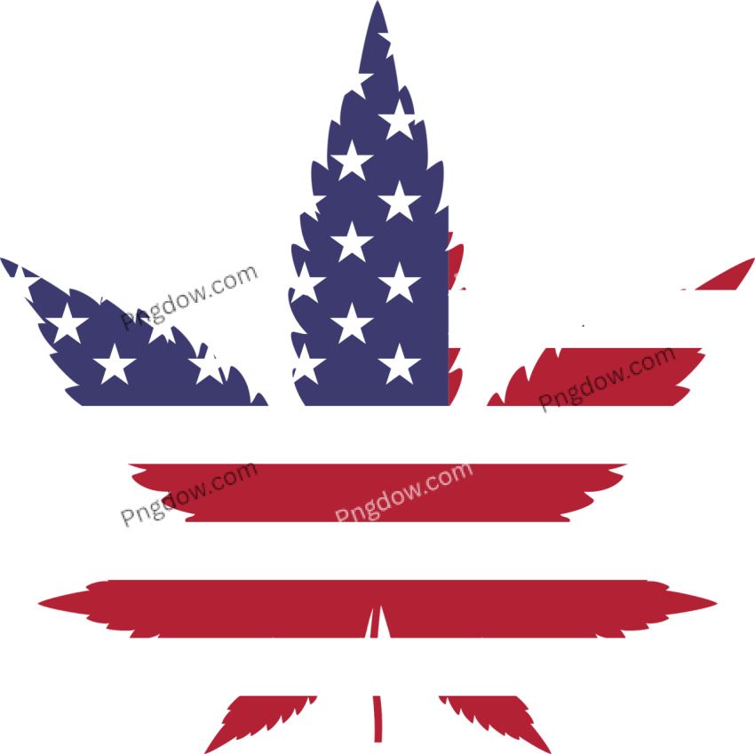 US flag Cannabis Png transparent background for free