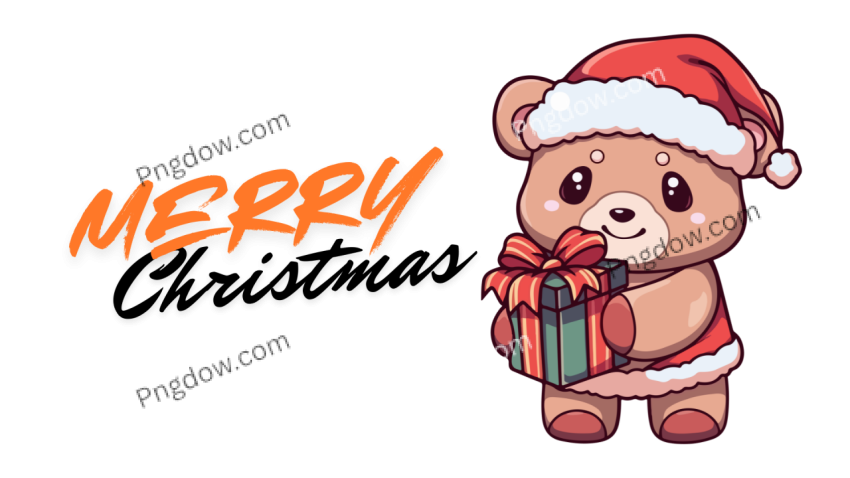 Merry Christmas text teddy bear Svg