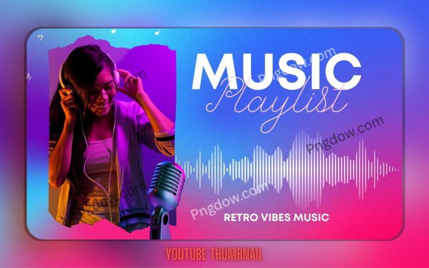 Blue and Pink Gradient Modern Music Playlist Thumbnail Youtube
