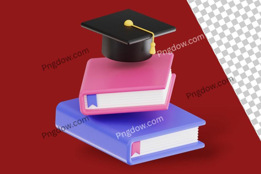 Premium EPS Vector | Graduation Cap on Top of Books transparent background