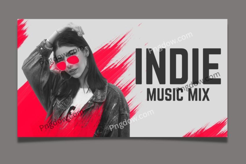 PSD Indie Music Channel Youtube Thumbnail for free
