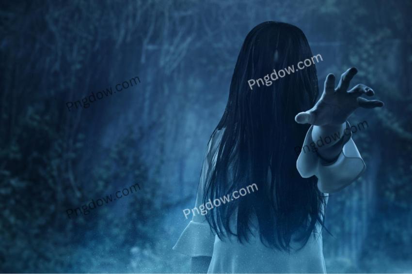 Scary ghost woman, halloween theme