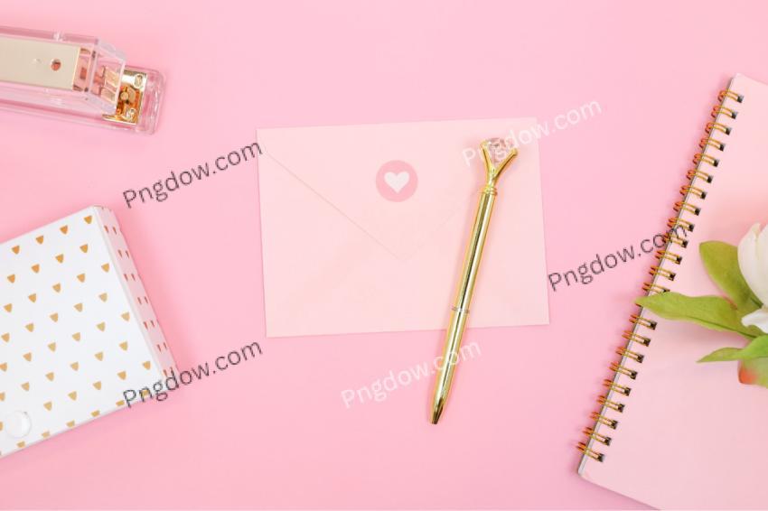 Work Space on Pink Background
