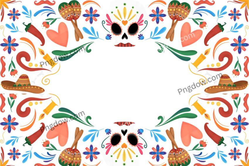 Cute Dia De Los Muertos Frame Background free