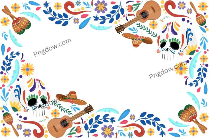Cute Dia De Los Muertos Frame Background free Image