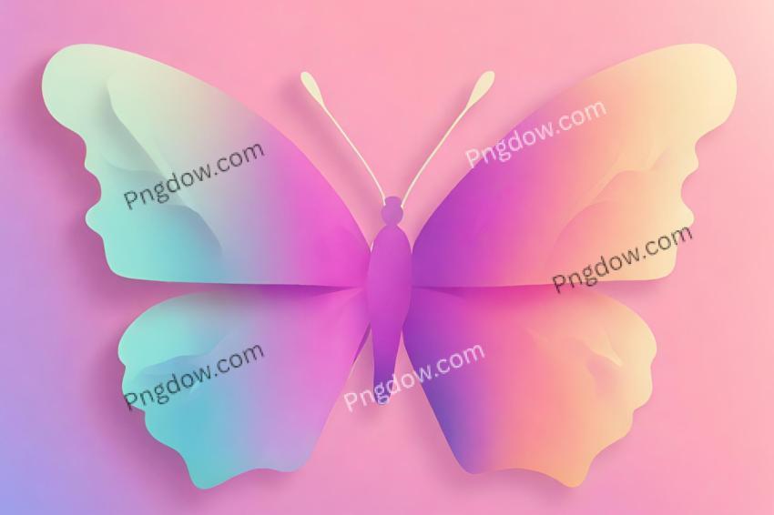 Abstract blur gradient butterfly shape in pastel color, y2k style background for free
