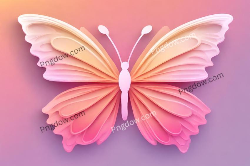Abstract blur gradient butterfly shape in pastel color, y2k style background