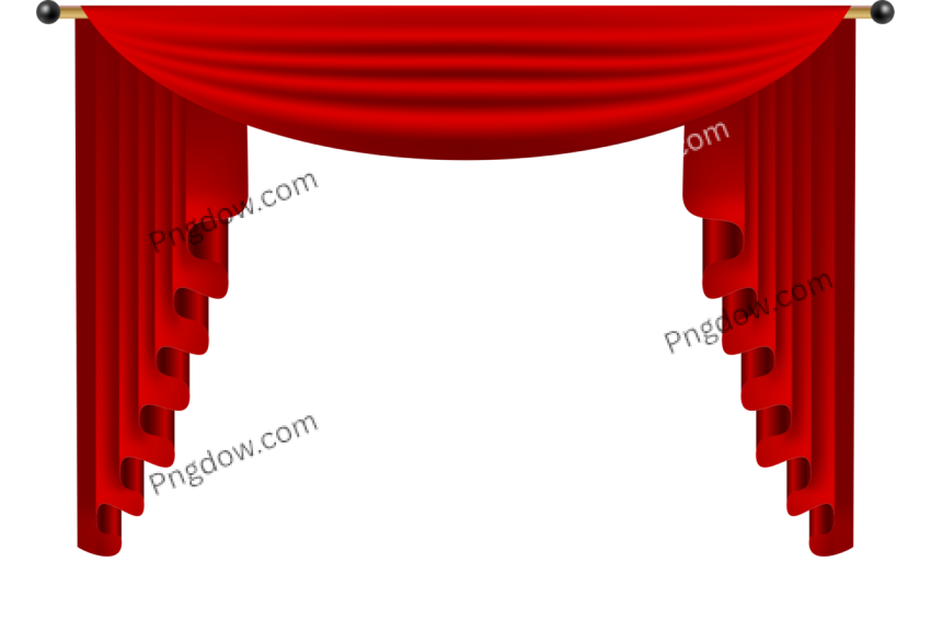 3D Red Luxury Silk Curtain, Realistic Interior Decoration Velvet