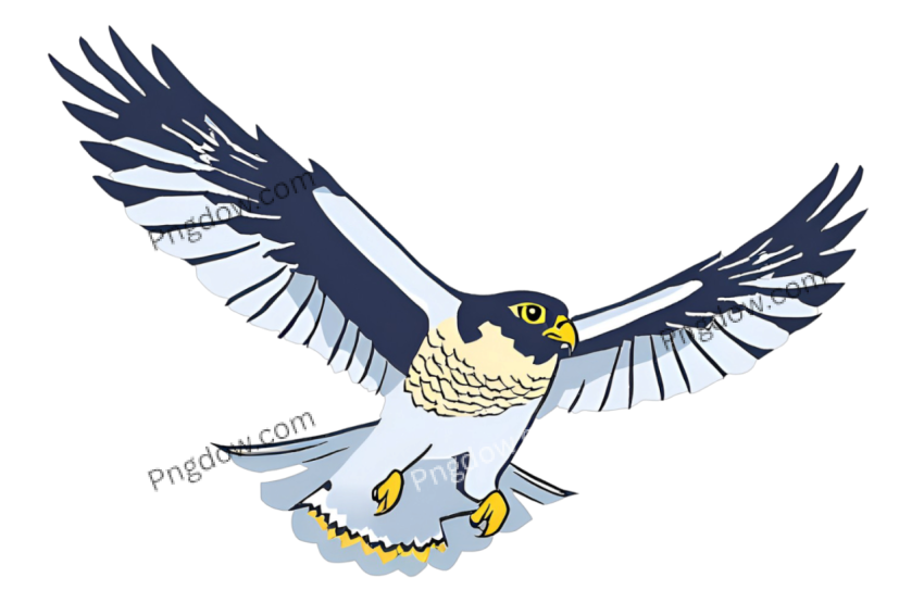 Free PNG image of a cartoon bird in flight
