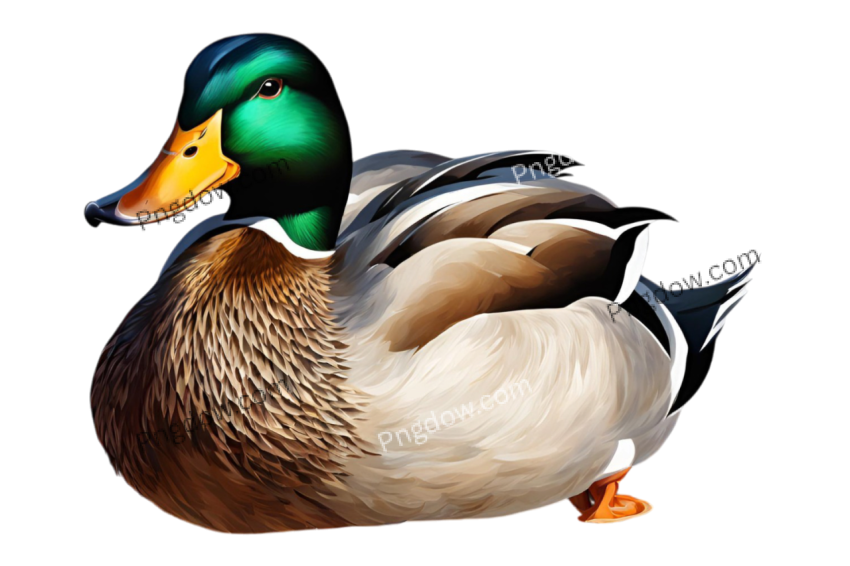 A duck standing on a transparent background