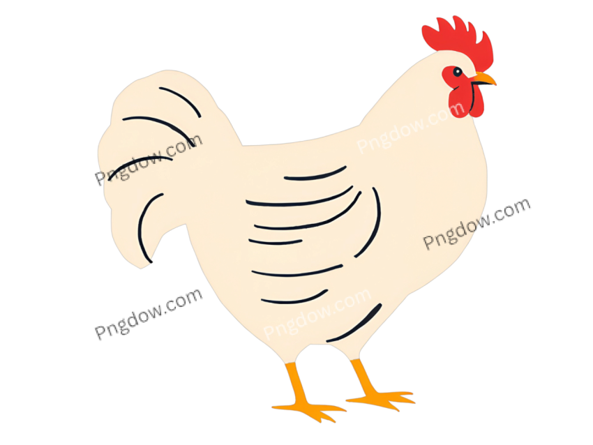 A cartoon chicken standing on a black background Chicken PNG transparent