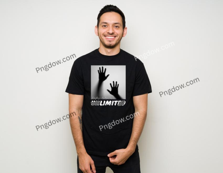 Black and White Monochrome Blurred Typography T Shirt