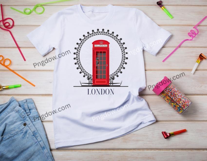 Red and Black London T Shirt design for free