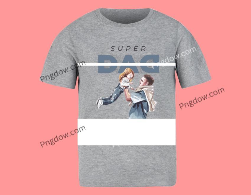 White And Gray Minimalist Super Dad T Shirt