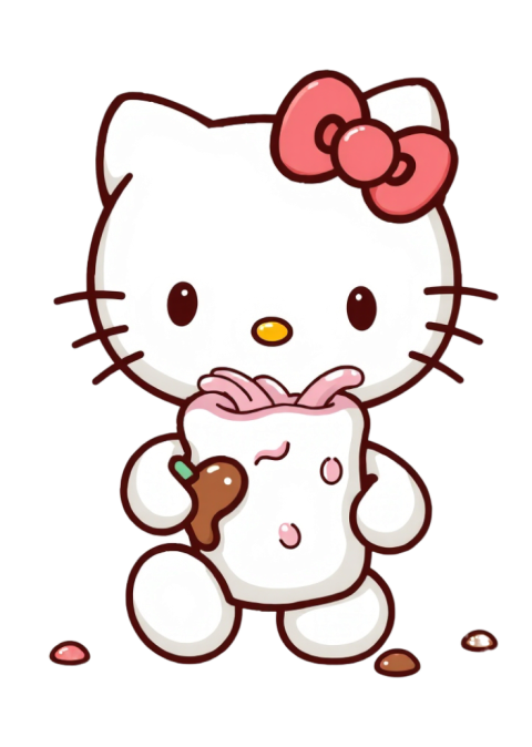Hello Kitty with Chocolate Milk png