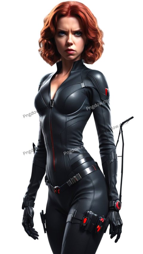 Black Widow with Gun PNG, vector, clipart