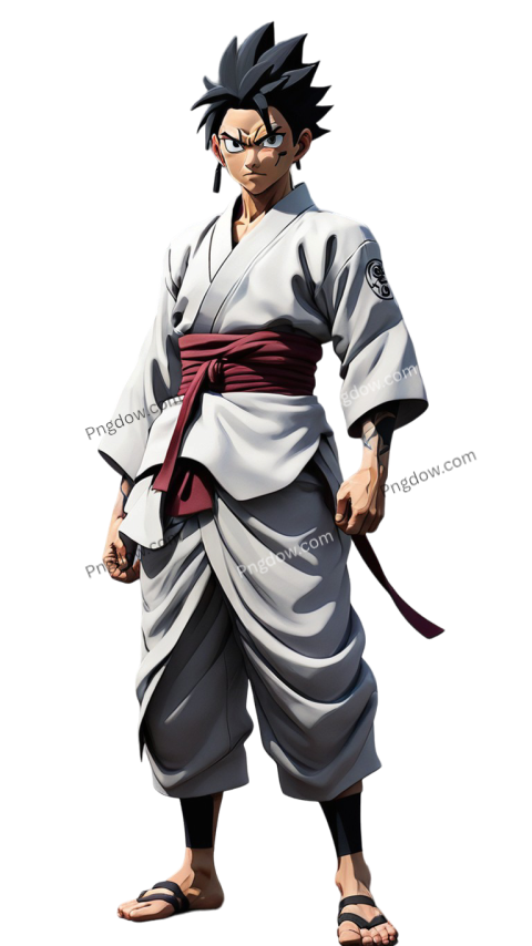 Anime character with black hair and white clothes, Gojo PNG