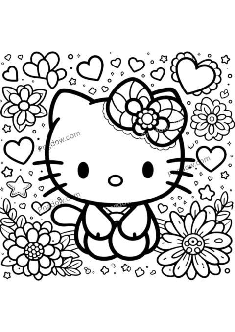 coloring sheet hello kitty
