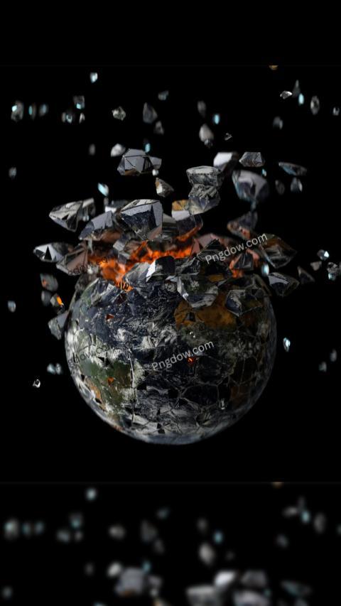black simple earth background phone wallpaper
