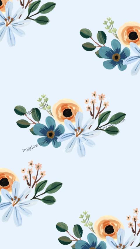 Painted Flower Watercolor phone wallpaper for free
