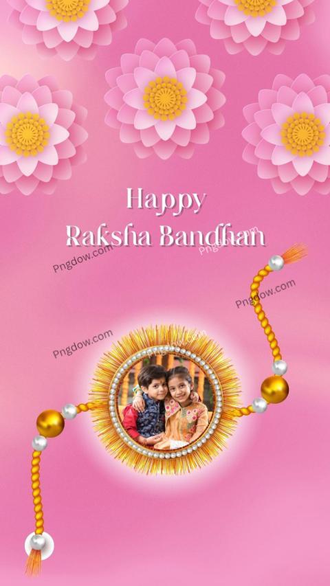 Pink and White Festive Raksha Bandhan WhatsApp Status, for free