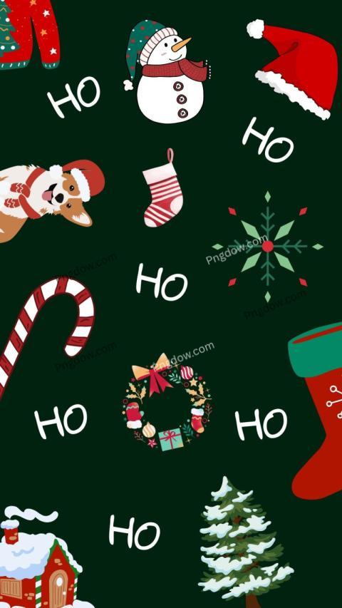 Colored Minimalist Christmas Phone Wallpaper