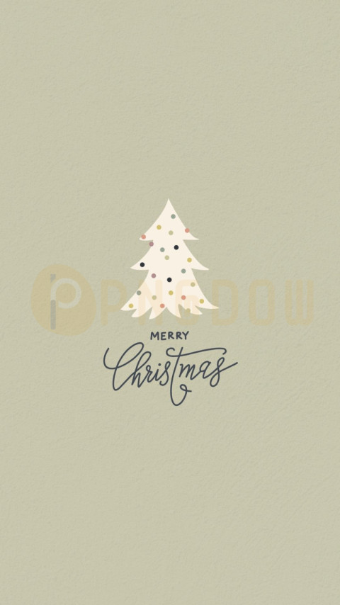Green Cream Illustrated Cute Doodle Lettering Merry Christmas Phone ...