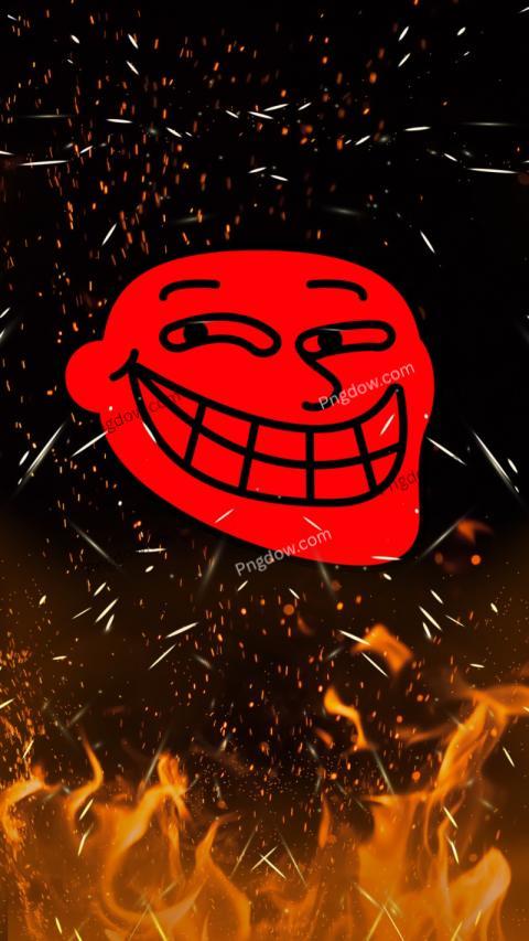 Fire Sparks troll face wallpaper free