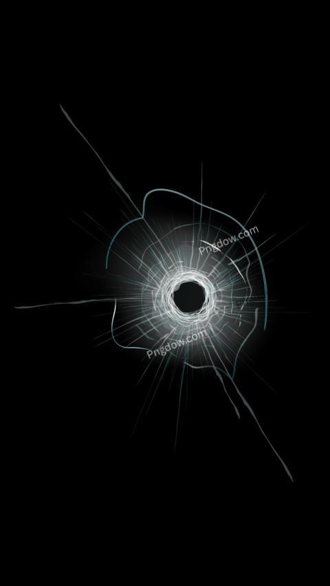 Bullet hole on black background for free