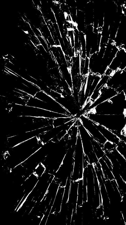 Shattered glass on black background wallpaper
