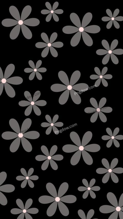 Black and white floral pattern wallpaper