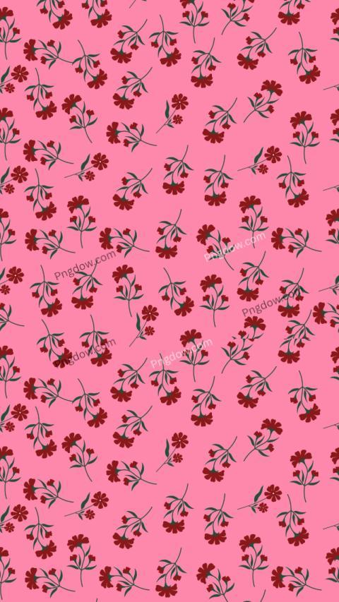Pink preppy wallpaper with red flowers