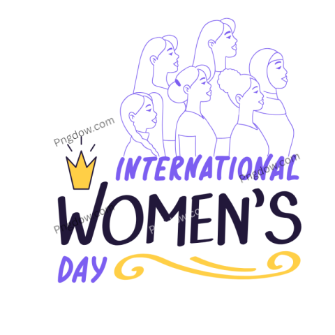 International Women's Day text vector PNG
