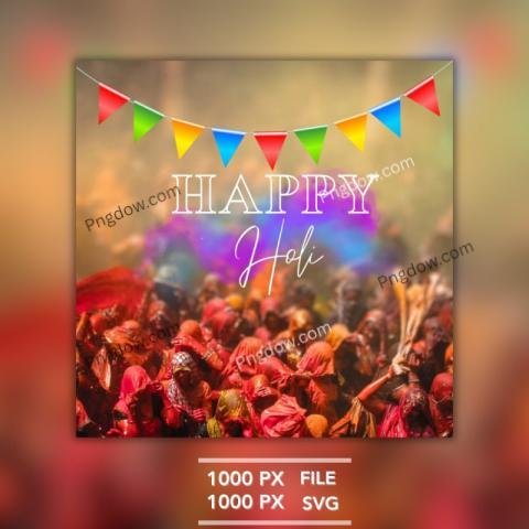 Red Modern Holi Festival Instagram Post, template