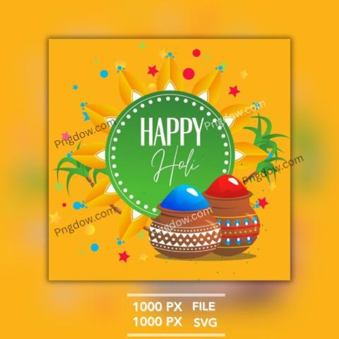 Orange Illustration Holi Festival Greetings Instagram Post
