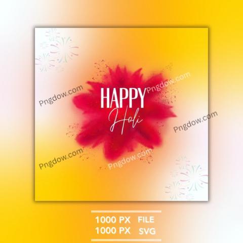 Orange Illustration Holi Festival Greetings Instagram Post template