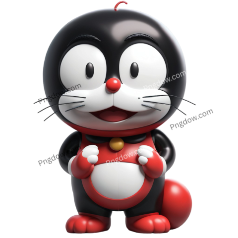black red Doraemon PNG
