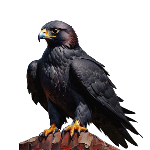 Falcon PNG perched on a rock