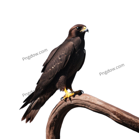 A majestic hawk perched on a branch Falcon PNG free