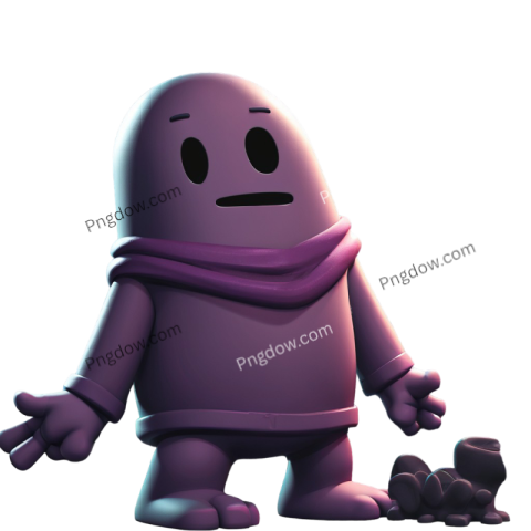 Purple character with purple scarf in Among Us PNG