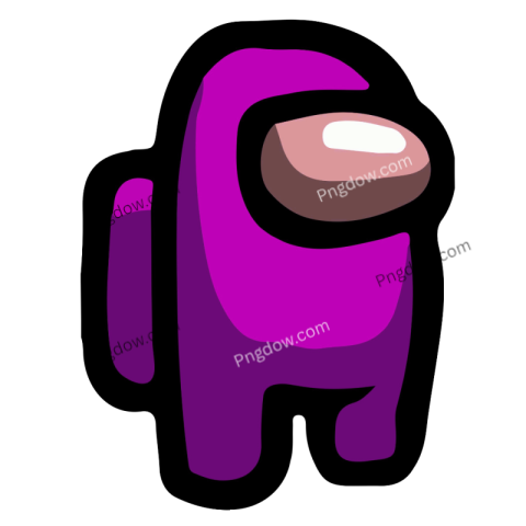 Purple alien with large head and nose, Among Us character