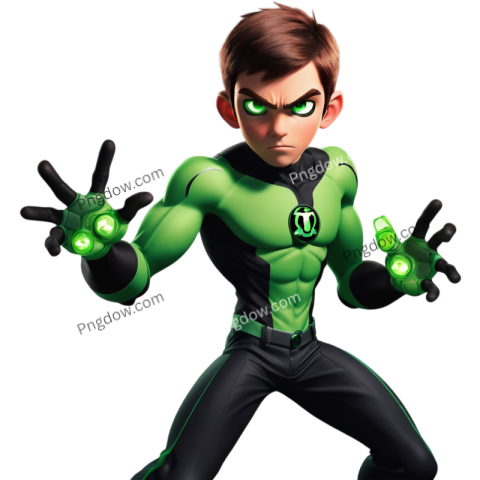 Green Lantern animated character from Ben 10 PNG