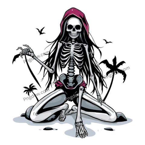 Halloween Skeleton Zombie Girl PNG file