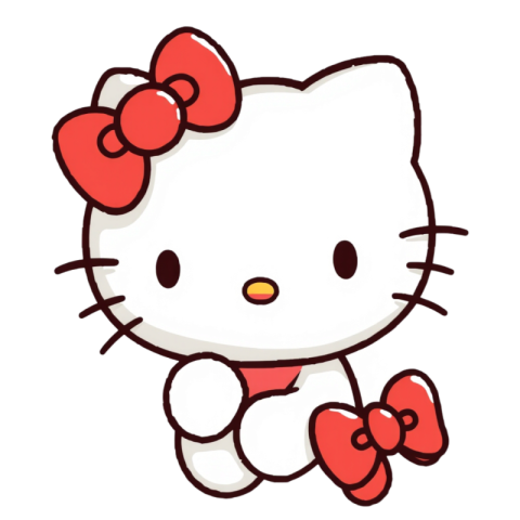 Hello Kitty with Red Bow png