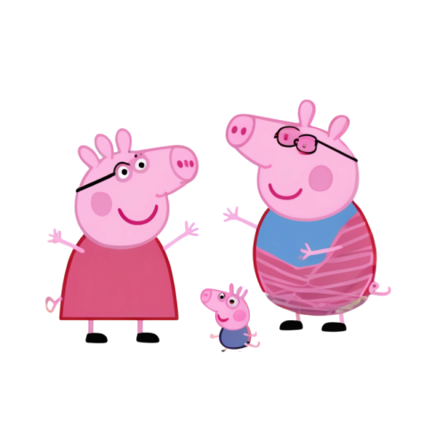 colorful Peppa Pig sticker featuring the beloved cartoon character in a playful pose, perfect for decoration