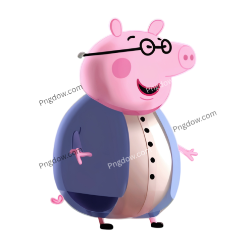 colorful PNG image of Peppa Pig, featuring the beloved cartoon character in a playful pose