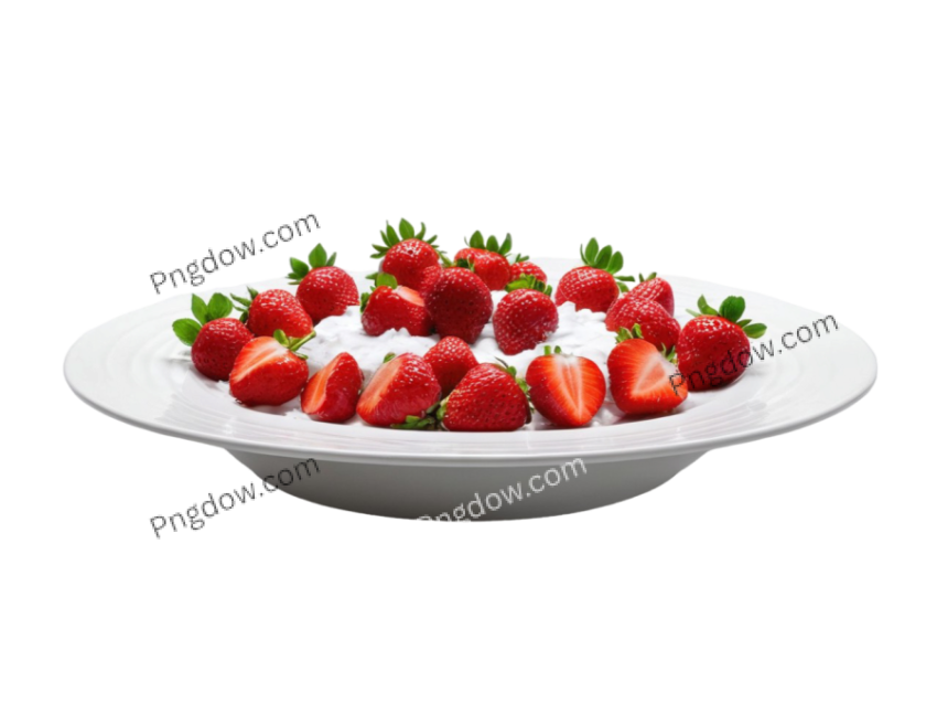 plate of strawberries Hd png