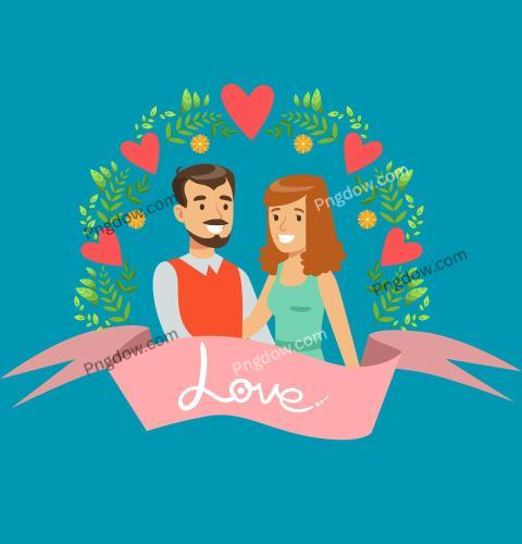 Free Vector | Cute couple cartoon dress for wedding inviation card