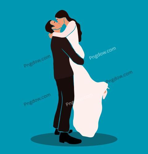 Free Vector | Cute couple cartoon dress for wedding inviation card