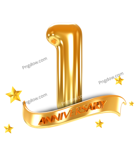 Free Vector, 1 year anniversary Transparent Background
